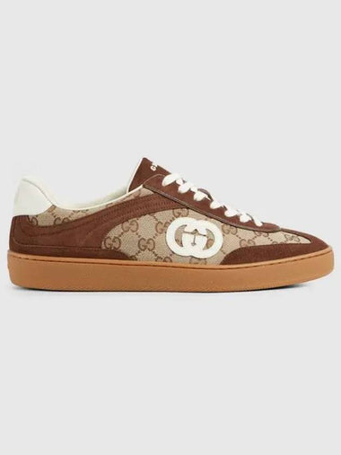 Men s sneakers with interlocking G detail dark brown suede 791742AAEGA2242 - GUCCI - BALAAN 1