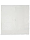 Silk Cotton Jacquard Muffler White - GUCCI - BALAAN 2