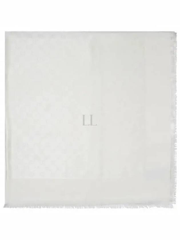 Silk Cotton Jacquard Muffler White - GUCCI - BALAAN 2