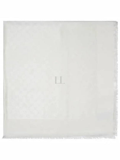 Silk Cotton Jacquard Muffler White - GUCCI - BALAAN 2