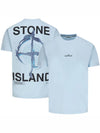 Marble Back Logo Short Sleeve T-Shirt Light Sky - STONE ISLAND - BALAAN 2