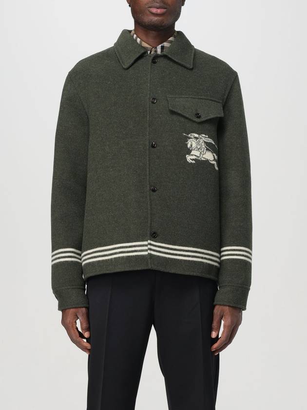 EKD Wool Overshirt Jacket Dark Green - BURBERRY - BALAAN 2