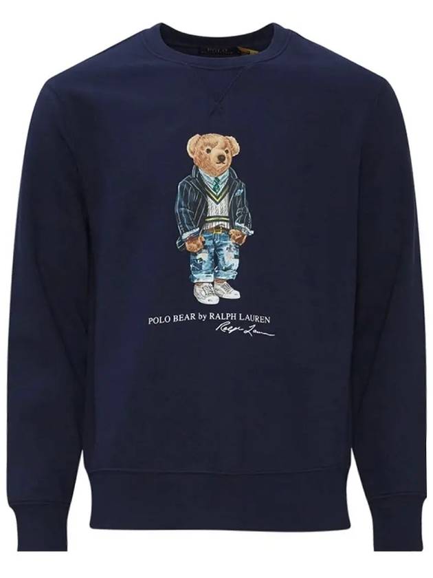 Bear Print Cotton Sweatshirt Navy - POLO RALPH LAUREN - BALAAN 3