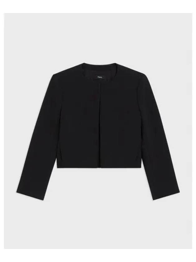 24 Collarless Jacket in Crepe O0205102 001 - THEORY - BALAAN 1