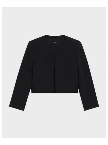 24 Collarless Jacket in Crepe O0205102 001 - THEORY - BALAAN 1