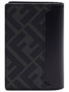 FF Square Leather Card Wallet Black - FENDI - BALAAN 5