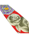 100 silk red flower pattern tie - LEONARD - BALAAN 7