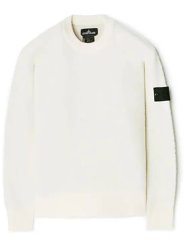 Shadow Project Black Wappen Patch Crew Neck Knit Top Ivory - STONE ISLAND - BALAAN 2