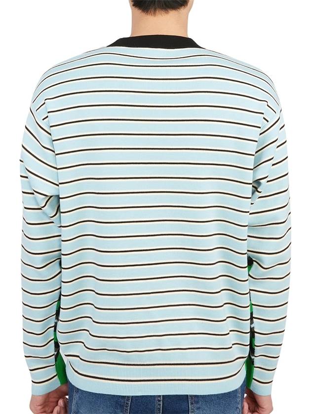 Boke Flower Patch Striped Wool Knit Top Grass Green - KENZO - BALAAN 6