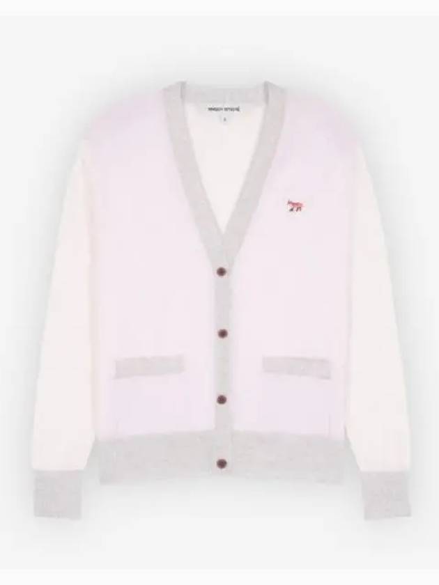 Baby Fox Patch Color Block Cardigan Pale Pink - MAISON KITSUNE - BALAAN 2