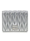 Matelasse Leather Half Wallet Silver - MIU MIU - BALAAN 1