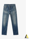 Denim Straight Jeans Blue - SAINT LAURENT - BALAAN 2