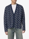 Mini Allover Logo Knit Cardigan Blue - BALENCIAGA - BALAAN 2