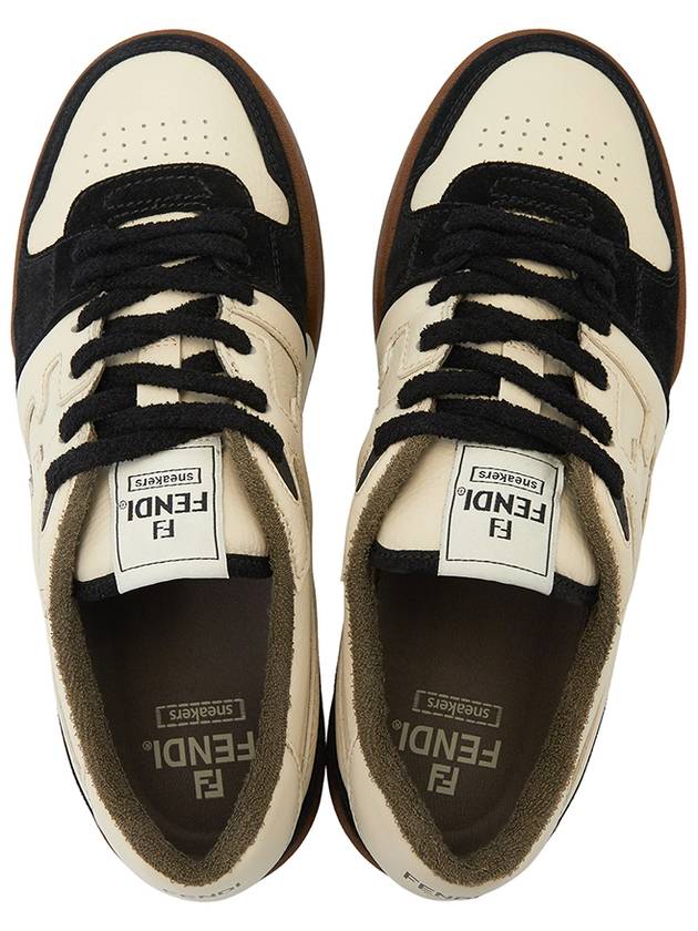 Match FF Logo Low Top Sneakers Black - FENDI - BALAAN 3