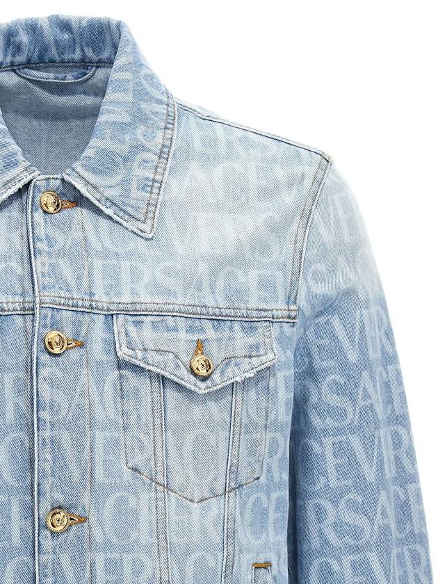 All logo over button denim jacket blue - VERSACE - BALAAN 5