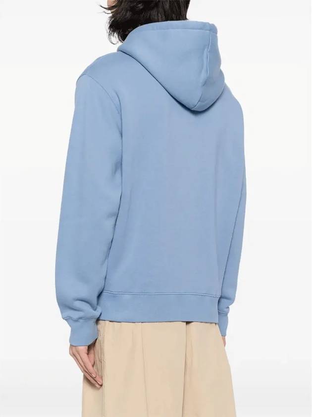 Bold Fox Head Patch Cotton Zip Up Hoodie Blue - MAISON KITSUNE - BALAAN 4