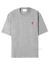 Small Heart Logo Boxy Fit Short Sleeve T-shirt Grey - AMI - BALAAN 2