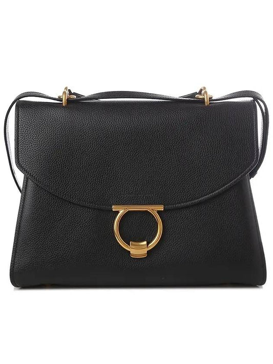 Margot Gancini Shoulder Bag Black - SALVATORE FERRAGAMO - BALAAN 1