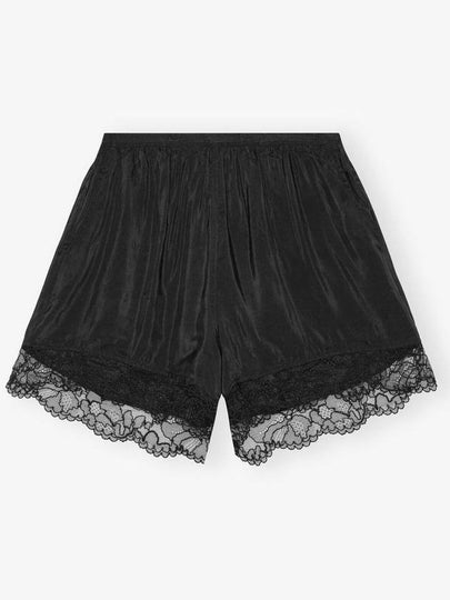 Viscose Harbotal Elasticated Shorts Black - GANNI - BALAAN 2