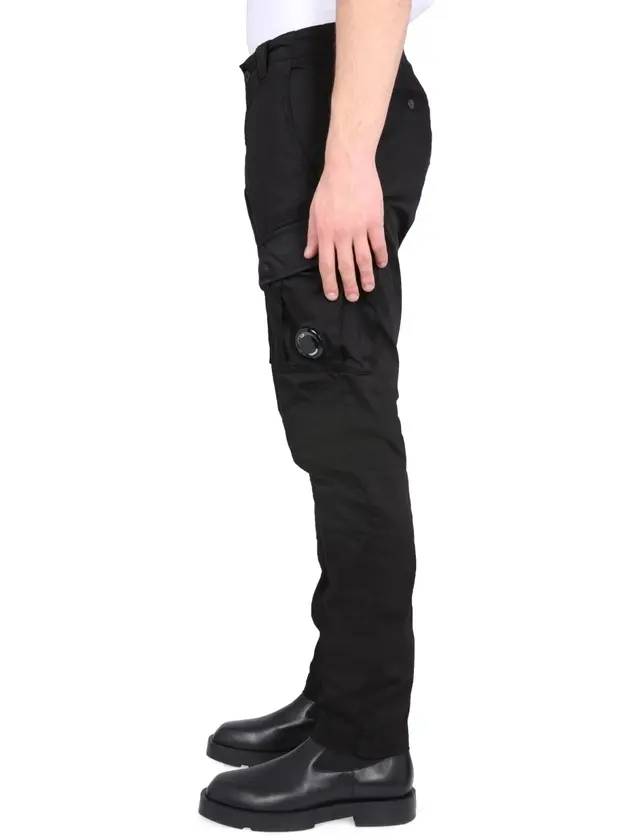 Lens Wappen Cargo Straight Pants Black - CP COMPANY - BALAAN 4