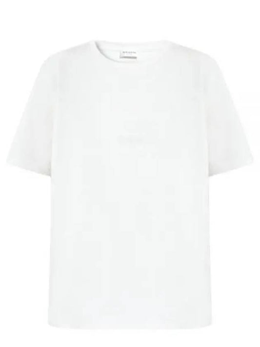 Crew Neck Cotton Short Sleeve T-shirt White - SAINT LAURENT - BALAAN 2