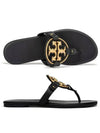 Women's Metal Miller Soft Flip Flops Black - TORY BURCH - BALAAN 3