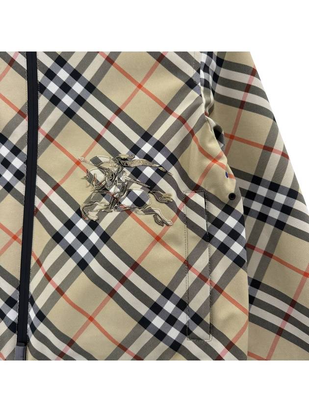 Crop Reversible Check Hooded Jacket Sand - BURBERRY - BALAAN 5