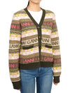 Women's Jacquard Logo Motif Cardigan Kalamata - GANNI - BALAAN 4