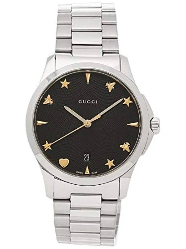 G Timeless Black Dial Metal Watch Silver - GUCCI - BALAAN 1