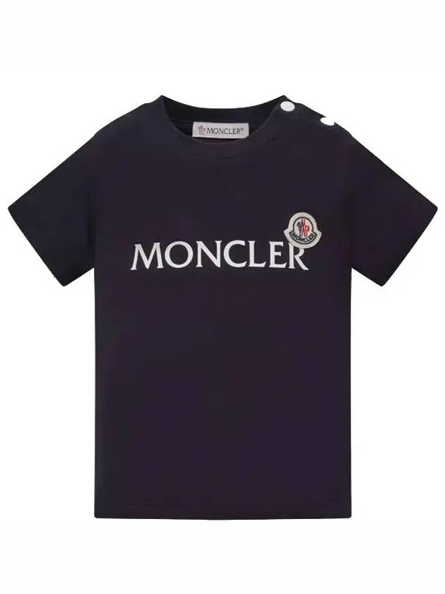 Baby Logo T Shirt Night Blue 8C00005 8790N 778 - MONCLER - BALAAN 1