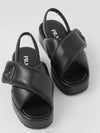 Triangular Logo Soft Padded Nappa Leather Sandals Black - PRADA - BALAAN 4