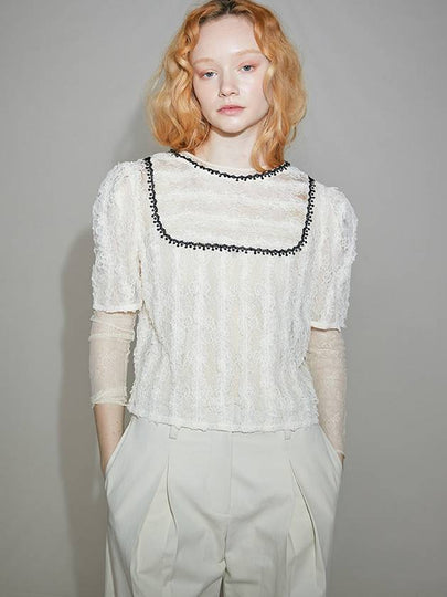 Arles Layer Lace Blouse Cream - SORRY TOO MUCH LOVE - BALAAN 2