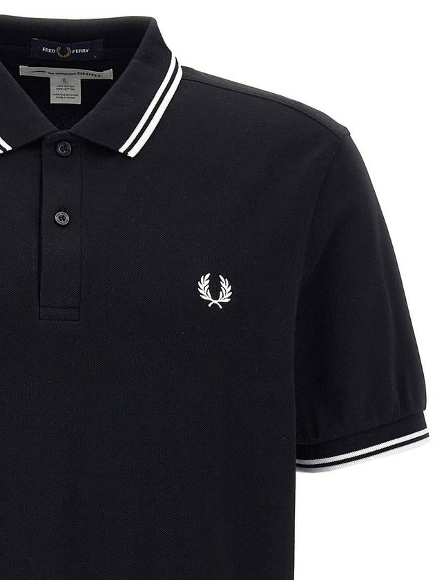 Embroidered Logo Polo Shirt Black - COMME DES GARCONS - BALAAN 4