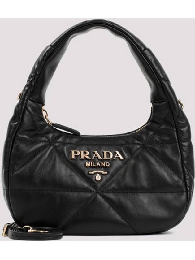 Nappa Leather Mini Bag with Topstitching Black - PRADA - BALAAN 1