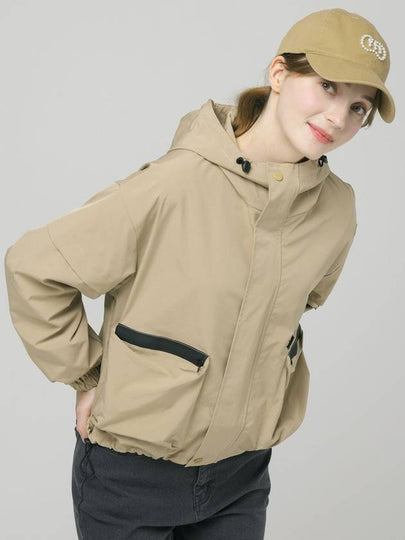 Doyou Know MC Women s Hooded Anorak Life Waterproof Loose Fit Beige Wind Jumper DO6242WB24 1 - DOYOUKNOWMC GOLF WEAR - BALAAN 2