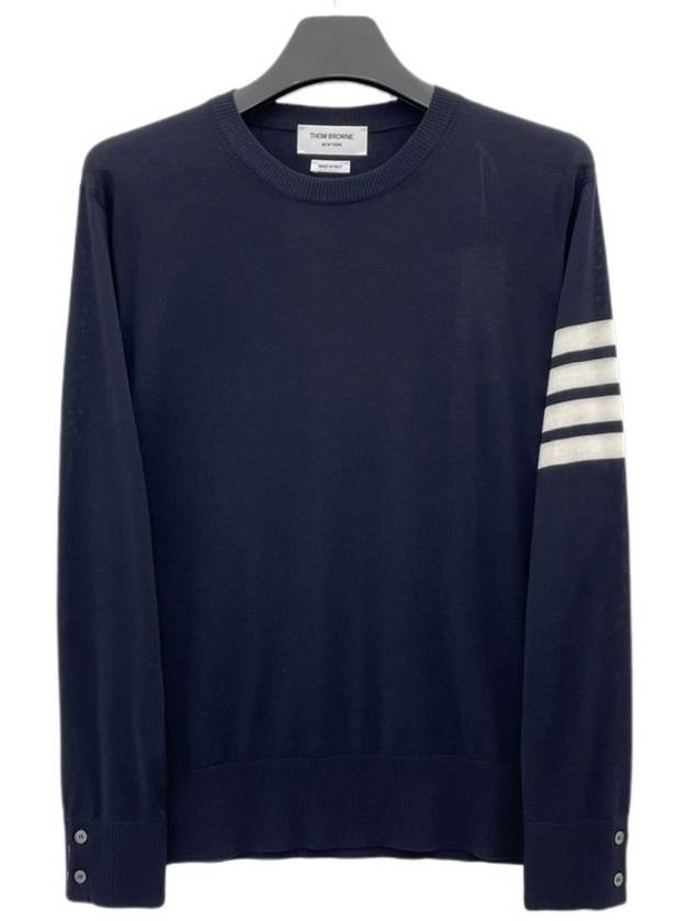 4 Bar Stripe Classic Wool Knit Top Navy - THOM BROWNE - BALAAN 2