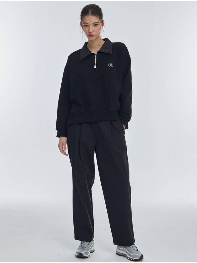 One Tuck wide banding pants Black - MANAVIS7 - BALAAN 4