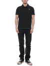 Men's Logo Patch Polo Shirt Black - MONCLER - BALAAN 4