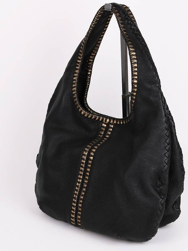 Hobo type black leather large shoulder bag - BOTTEGA VENETA - BALAAN 2