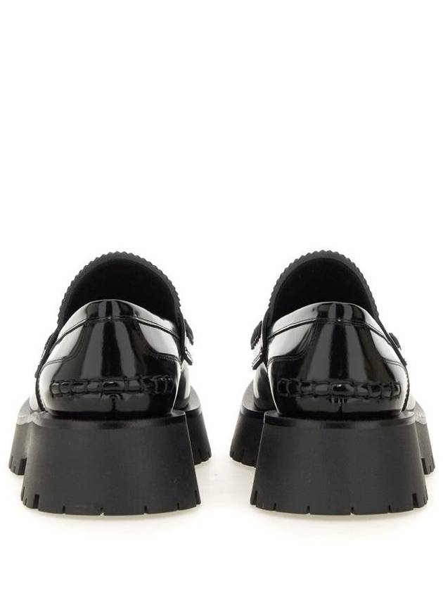 Carter Rug Gold Logo Leather Loafers Black - ALEXANDER WANG - BALAAN 5