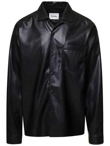 'Duco' Black Jacket With Cuban Collar In Faux Leather Woman - NANUSHKA - BALAAN 1