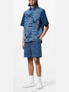 1AFVO5 Embroidered Damier Denim Shorts - LOUIS VUITTON - BALAAN 4