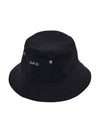 Thais Logo Embroidered Pocket Cotton Canvas Bucket Hat Black - A.P.C. - BALAAN 2