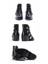 4 Metal Cowboy Buckle Strap Middle Boots Black - TOGA - BALAAN 4