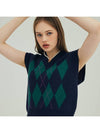 Argyle Merino Wool Vest Navy - OPENING SUNSHINE - BALAAN 2