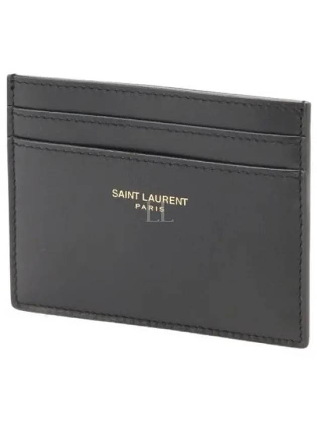 Paris Matte Leather Card Holder Black - SAINT LAURENT - BALAAN 2