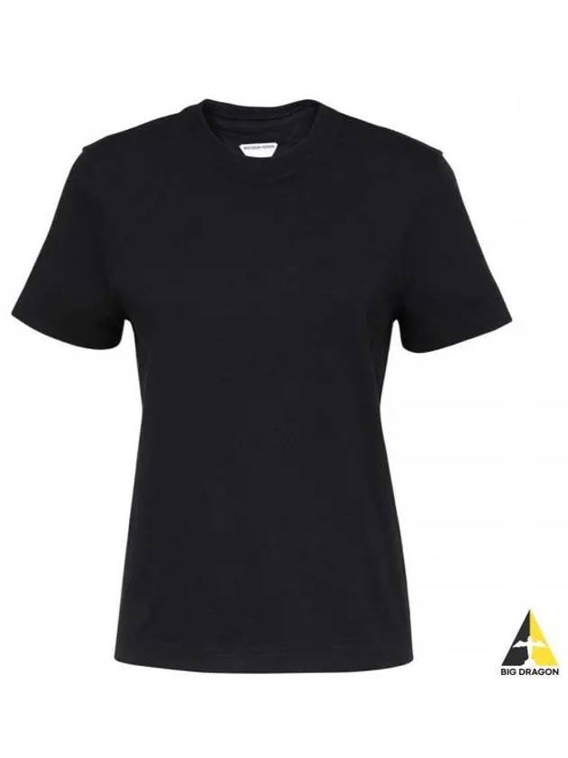 Crew Neck Cotton Short Sleeve T-Shirt Black - BOTTEGA VENETA - BALAAN 2