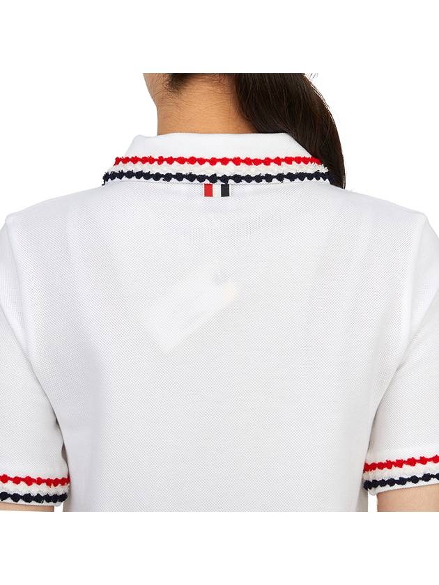 RWB Trimmed Polo Cotton Midi Dress White - THOM BROWNE - BALAAN 7