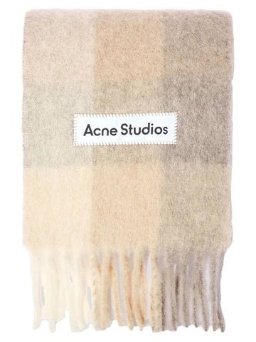 Check Mohair Muffler White Beige - ACNE STUDIOS - BALAAN 1