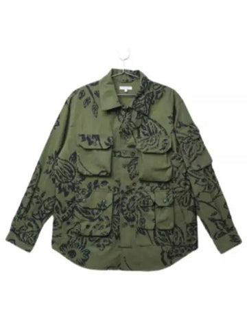 Explorer Shirt Jacket Olive Floral Print Ripstop MP228CT243 Explorer Shirt Jacket - ENGINEERED GARMENTS - BALAAN 1